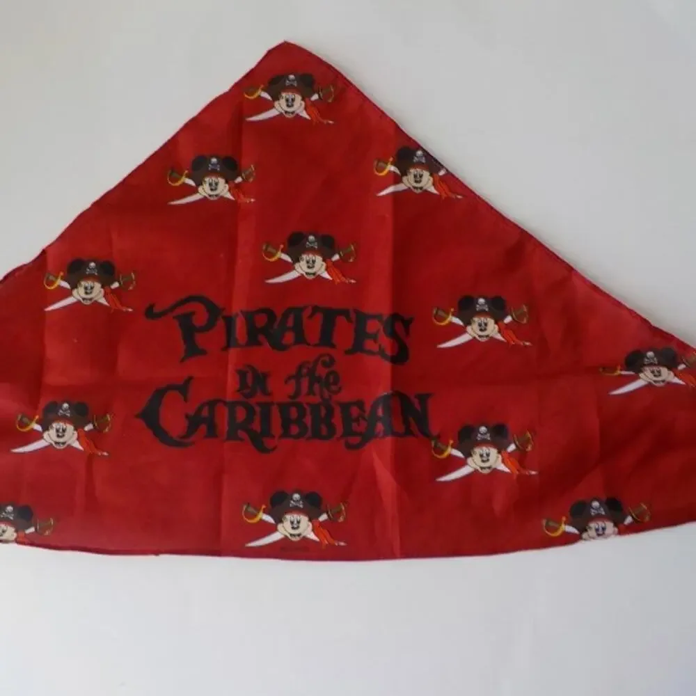 Pirates of the Caribbean Disney Cruise Line Red Bandanna Scarf Souvenir One Size